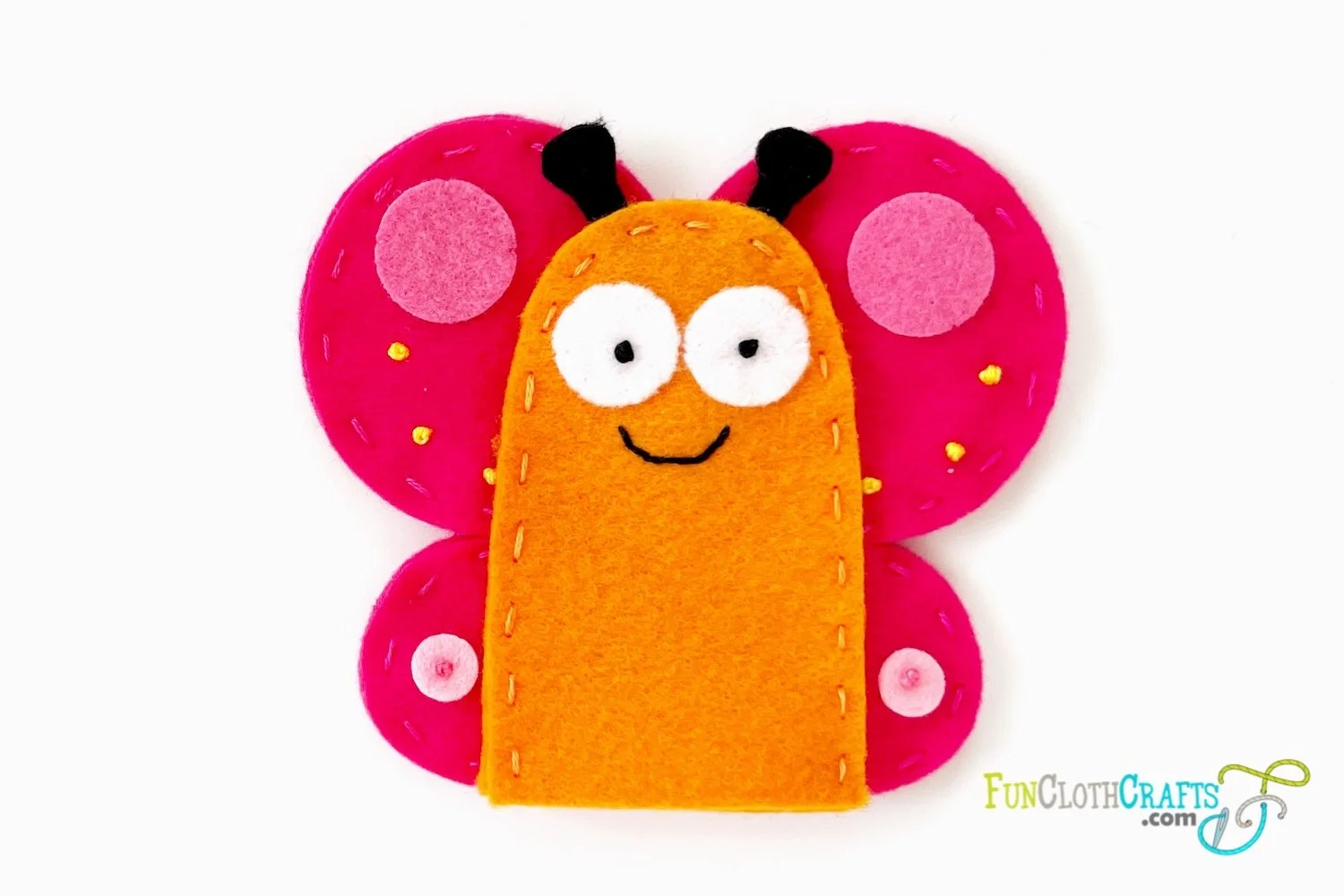 Magical Felt Butterfly Finger Puppet (Free Pattern) Fun Cloth Crafts